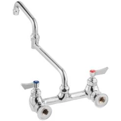 Waterloo Wall-Mounted Faucet With 8" Centers And 15" Double-Jointed Swing Spout -T&S Brass Shop 2184293