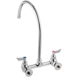 Waterloo Wall Mount Faucet With 12" Gooseneck Spout And 8" Centers 7 Waterloo Wall Mount Faucet With 12" Gooseneck Spout And 8" Centers -T&S Brass Shop 2184515