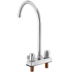 Regency Plumbing & Hardware Regency Deck Mount Faucet With 8 1/2" Swivel Gooseneck Spout And 4" Centers -T&S Brass Shop 2189091
