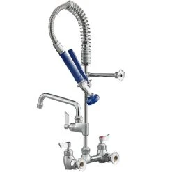 Waterloo 1.15 GPM Low Profile Wall-Mounted Pre-Rinse Faucet With 8" Centers And 8" Add-On Faucet -T&S Brass Shop 2205935