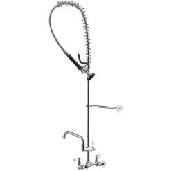 Regency Plumbing & Hardware Regency 1.15 GPM Wall Mount Pre-Rinse Faucet With 8" Add-On Faucet And 8" Centers -T&S Brass Shop 2206455