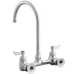 Waterloo Wall Mount Faucet With 8" Gooseneck Spout And 8" Centers -T&S Brass Shop 2206873