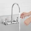 Waterloo Wall Mount Faucet With 8" Gooseneck Spout And 8" Centers 1 Waterloo Wall Mount Faucet With 8" Gooseneck Spout And 8" Centers -T&S Brass Shop 2210226