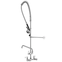 Regency Plumbing & Hardware Regency 1.15 GPM Wall Mount Pre-Rinse Faucet With 12" Add-On Faucet, 8" Centers, And Install Kit -T&S Brass Shop 2213915