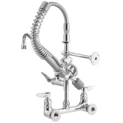 T&S Brass And Bronze Works T&S MPY-8WLN-12-4C EasyInstall Wall Mounted 21" High Mini Pre-Rinse Faucet With Adjustable 8" Centers, Low Flow Spray Valve, 24" Hose, 12" Add-On Faucet, 4-Way Accessory Cross, And 6" Wall Bracket 8 T&S Brass And Bronze Works T&S MPY-8WLN-12-4C EasyInstall Wall Mounted 21" High Mini Pre-Rinse Faucet With Adjustable 8" Centers, Low Flow Spray Valve, 24" Hose, 12" Add-On Faucet, 4-Way Accessory Cross, And 6" Wall Bracket -T&S Brass Shop 2215165