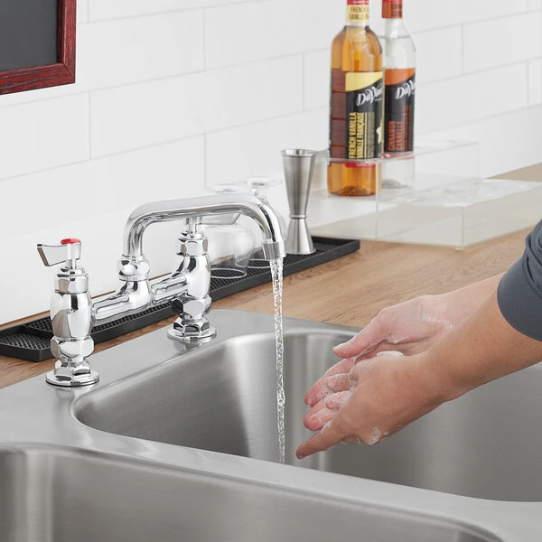 Waterloo Deck-Mounted Faucet With 8" Centers And 6" Swing Spout 3 Waterloo Deck-Mounted Faucet With 8" Centers And 6" Swing Spout