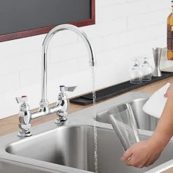 Waterloo Deck Mount Faucet With 8" Gooseneck Spout And 8" Centers