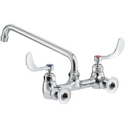 Waterloo Wall-Mounted Faucet With 8" Centers, 12" Swing Spout, And Wrist Handles -T&S Brass Shop 2226681