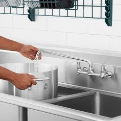 Regency Plumbing & Hardware Regency Wall Mount Faucet With 14" Swing Spout And 8" Centers