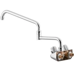 Regency Plumbing & Hardware Regency Wall Mount Faucet With 18" Double-Jointed Spout And 4" Centers -T&S Brass Shop 2242567