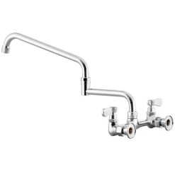 Regency Plumbing & Hardware Regency Wall Mount Faucet With 18" Double-Jointed Spout And 8" Centers -T&S Brass Shop 2243255