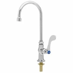 T&S Brass And Bronze Works T&S B-0305-VR4 Vandal Resistant Single Hole Deck Mount Faucet With Single Supply, 5 9/16" Gooseneck Spout, And 4" Wrist Action Handles