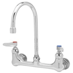 T&S Brass And Bronze Works T&S B-0331 Wall Mounted Pantry Faucet With 8" Adjustable Centers, 5 11/16" Swivel Gooseneck, And Eterna Cartridges