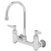 T&S Brass And Bronze Works T&S B-0331-BST Wall Mounted Faucet With 8" Adjustable Centers, 5 11/16" Swivel Gooseneck, Eterna Cartridges, And Built-In Stops