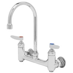T&S Brass And Bronze Works T&S B-0331-BST Wall Mounted Faucet With 8" Adjustable Centers, 5 11/16" Swivel Gooseneck, Eterna Cartridges, And Built-In Stops
