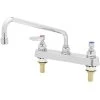 T&S Brass And Bronze Works T&S B-1123-XS-F12 Deck Mounted Workboard Faucet With 8" Centers, 12" Swing Spout, 1.2 GPM Aerator, Eterna Cartridges, And Lever Handles