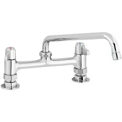 T&S Brass And Bronze Works Equip By T&S 5F-8DLX06 Deck Mount Swivel Base Mixing Faucet With 6 1/8" Swivel Nozzle And 8" Centers - ADA Compliant