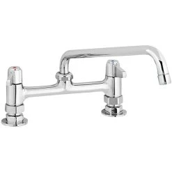 T&S Brass And Bronze Works Equip By T&S 5F-8DLX10 Deck Mount Swivel Base Mixing Faucet With 10 1/8" Swing Nozzle And 8" Centers - ADA Compliant