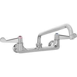 T&S Brass And Bronze Works Equip By T&S 5F-8WWB06 Wall Mounted Faucet With 8" Adjustable Centers, 6 1/8" Swing Spout, Laminar Flow Device, Cerama Cartridges, And Wrist Handles