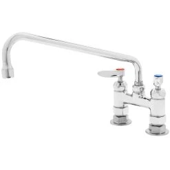 T&S Brass And Bronze Works T&S B-0225-CR-K-F10 Deck Mounted Pantry Faucet With 4" Adjustable Centers, 12" Swing Nozzle, 1.0 GMP Aerator, And Lever Handles