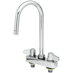 T&S Brass And Bronze Works Equip By T&S 5F-4CLX03A Deck Mounted Workboard Faucet With 2 13/16" Gooseneck Spout, 4" Centers, 2.2 GPM Aerator, And Lever Handles