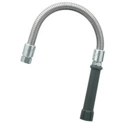 T&S Brass And Bronze Works T&S B-0015-H 15" Stainless Steel Flex Hose With Gray Handle And Polyurethane Liner