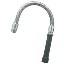 T&S Brass And Bronze Works T&S B-0018-H 18" Stainless Steel Flex Hose Assembly With Handle And Rubber Liner