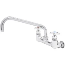 T&S Brass And Bronze Works T&S B-0290-CVH Wall Mount Big Flo Kettle And Pot Sink Mixing Faucet With 8" Adjustable Centers, 12" Big Flo Swing Nozzle, Check Valves, And 00LL Street Elbows