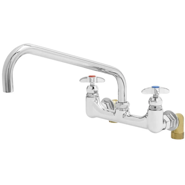 T&S Brass And Bronze Works T&S B-0290-14 Wall Mounted Faucet With 14" Swing Spout, 44.27 GPM Plain End Outlet, 8" Adjustable Centers, And 4-Arm Handles 3 T&S Brass And Bronze Works T&S B-0290-14 Wall Mounted Faucet With 14" Swing Spout, 44.27 GPM Plain End Outlet, 8" Adjustable Centers, And 4-Arm Handles