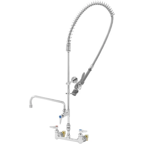 T&S Brass And Bronze Works T&S B-0133-12CRVBCE EasyInstall Wall Mounted 41 1/4" High Pre-Rinse Faucet With Adjustable 8" Centers, Low Flow Spray Valve, 44" Hose, 12" Add-On Faucet, Installation Kit, Vacuum Breaker, And 6" Wall Bracket 3 T&S Brass And Bronze Works T&S B-0133-12CRVBCE EasyInstall Wall Mounted 41 1/4" High Pre-Rinse Faucet With Adjustable 8" Centers, Low Flow Spray Valve, 44" Hose, 12" Add-On Faucet, Installation Kit, Vacuum Breaker, And 6" Wall Bracket