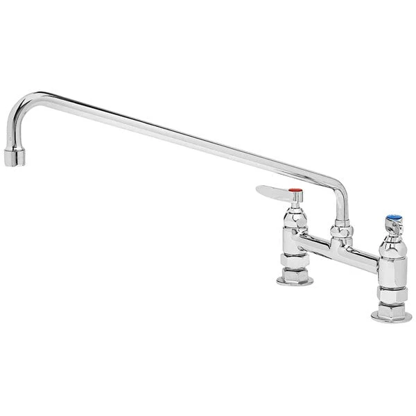 T&S Brass And Bronze Works T&S B-0220 Deck Mounted Faucet With 18" Swing Nozzle, 8" Adjustable Centers, 18.39 GPM Stream Regulator Outlet, Eterna Cartridges, And Lever Handles 3 T&S Brass And Bronze Works T&S B-0220 Deck Mounted Faucet With 18" Swing Nozzle, 8" Adjustable Centers, 18.39 GPM Stream Regulator Outlet, Eterna Cartridges, And Lever Handles