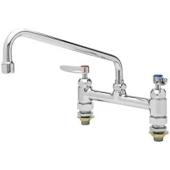 T&S Brass And Bronze Works T&S B-0221-CC-CR Deck Mount Mixing Faucet With 8" Centers And Cerama Cartridges - 12" Spread