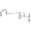 T&S Brass And Bronze Works T&S B-0245 Deck Mounted Faucet With 18" Double Jointed Swing Nozzle, 8" Adjustable Centers, 19.5 GPM Stream Regulator Outlet, Eterna Cartridges, And Lever Handles -T&S Brass Shop 2256694
