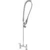 T&S Brass And Bronze Works T&S B-0123 EasyInstall Deck Mounted 41 3/4" High Pre-Rinse Faucet With Adjustable 8" Centers, And 44" Hose