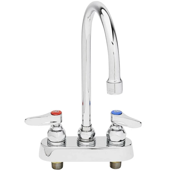 T&S Brass And Bronze Works T&S B-1140 Deck Mounted Workboard Faucet With 3 1/2" Centers And 5 3/4" Swivel Gooseneck Spout 3 T&S Brass And Bronze Works T&S B-1140 Deck Mounted Workboard Faucet With 3 1/2" Centers And 5 3/4" Swivel Gooseneck Spout