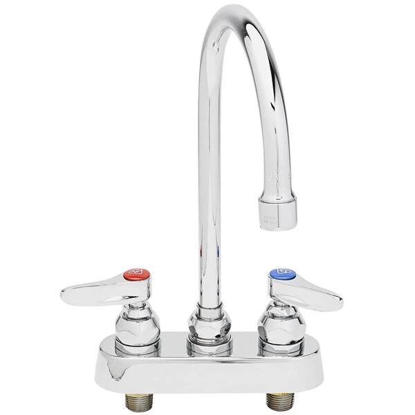 T&S Brass And Bronze Works T&S B-1141 Deck Mounted Workboard Faucet With 4" Centers - 5 3/4" Swivel Gooseneck Spout 3 T&S Brass And Bronze Works T&S B-1141 Deck Mounted Workboard Faucet With 4" Centers - 5 3/4" Swivel Gooseneck Spout