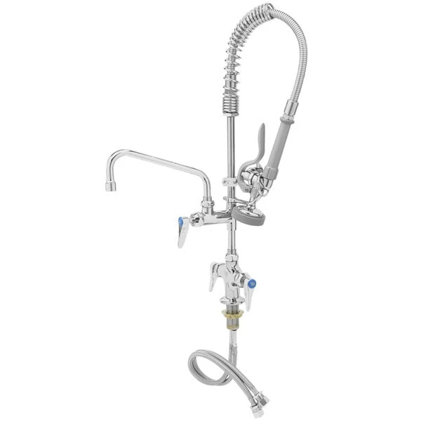 T&S Brass And Bronze Works T&S MPZ-2DLN-08-CR EasyInstall Deck Mounted 24 13/16" High Mini Pre-Rinse Faucet With Flex Inlets, 24" Hose, 8" Add-On Faucet, And 6" Wall Bracket 3 T&S Brass And Bronze Works T&S MPZ-2DLN-08-CR EasyInstall Deck Mounted 24 13/16" High Mini Pre-Rinse Faucet With Flex Inlets, 24" Hose, 8" Add-On Faucet, And 6" Wall Bracket