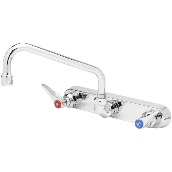 T&S Brass And Bronze Works T&S B-1128 Wall Mounted Workboard Faucet With 12" Swing Spout, 2.2 GPM Aerator, 8" Centers, And Lever Handles 3 T&S Brass And Bronze Works T&S B-1128 Wall Mounted Workboard Faucet With 12" Swing Spout, 2.2 GPM Aerator, 8" Centers, And Lever Handles