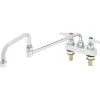 T&S Brass And Bronze Works T&S B-1131-XS Deck Mount Workboard Faucet With 4" Centers, 18" Double Joint Nozzle, Escutcheon, And Tailpieces