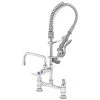 T&S Brass And Bronze Works T&S MPZ-8DLN-06 EasyInstall Deck Mounted 24 9/16" High Mini Pre-Rinse Faucet With Adjustable 8" Centers, 24" Hose, 6" Add-On Faucet, And 6" Wall Bracket -T&S Brass Shop 2257131