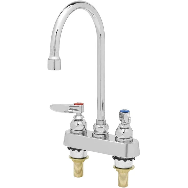 T&S Brass And Bronze Works T&S B-1141-XS-F12 Deck Mounted Workboard Faucet With 4" Centers, 5 3/4" Gooseneck Spout, 1.2 GPM Aerator, Eterna Cartridges, And Lever Handles 3 T&S Brass And Bronze Works T&S B-1141-XS-F12 Deck Mounted Workboard Faucet With 4" Centers, 5 3/4" Gooseneck Spout, 1.2 GPM Aerator, Eterna Cartridges, And Lever Handles