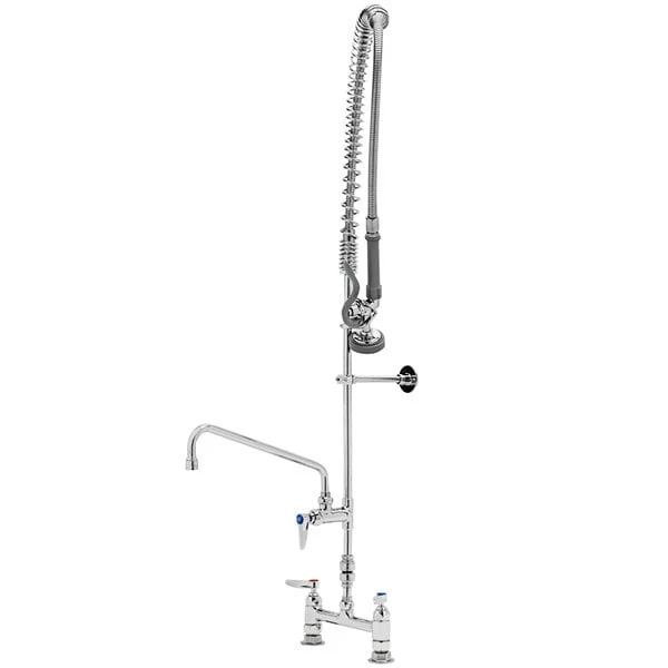 T&S Brass And Bronze Works T&S B-2277-01 EasyInstall Deck Mounted 45 1/4" High Pre-Rinse Faucet With Adjustable 8" Centers, 44" Hose, 12" Add-On Faucet, Vacuum Breaker, 12" Wall Bracket, And Installation Kit 3 T&S Brass And Bronze Works T&S B-2277-01 EasyInstall Deck Mounted 45 1/4" High Pre-Rinse Faucet With Adjustable 8" Centers, 44" Hose, 12" Add-On Faucet, Vacuum Breaker, 12" Wall Bracket, And Installation Kit