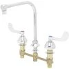 T&S Brass And Bronze Works T&S B-2859 Deck Mount Faucet With 8" Centers, 4" Wrist Action Handles, And EasyInstall Inlets - 8 3/8" Spread -T&S Brass Shop 2257716