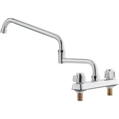 Regency Plumbing & Hardware Regency Deck Mount Faucet With 18" Double-Jointed Spout And 8" Centers -T&S Brass Shop 2267082