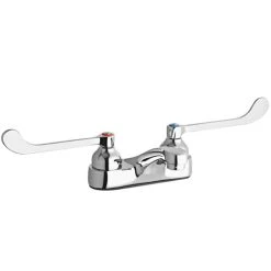 Elkay LK402T6 Deck Mount Chrome Faucet With 6" Wristblade Handles And 4" Centers