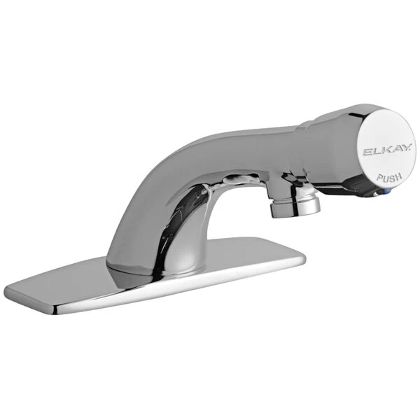 Elkay LK652 Deck Mount Chrome Vandal-Resistant Lavatory Faucet With Push Button Handle And 4" Centers 3 Elkay LK652 Deck Mount Chrome Vandal-Resistant Lavatory Faucet With Push Button Handle And 4" Centers