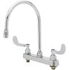 T&S Brass And Bronze Works T&S B-1120-135X-WH4 Deck Mounted Workboard Faucet With 8" Centers, 8 13/16" Gooseneck Spout, 2.2 GPM Aerator, Eterna Cartridges, And Wrist Handles -T&S Brass Shop 2282680