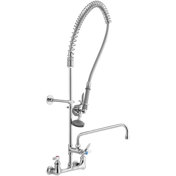 T&S Brass And Bronze Works T&S B-0133-ADF12-B EasyInstall Wall Mounted 37 9/16" High Pre-Rinse Faucet With Adjustable 8" Centers, 1.15 GPM Spray Valve, 44" Hose, 12" Add-On Faucet, And 6" Wall Bracket 4 T&S Brass And Bronze Works T&S B-0133-ADF12-B EasyInstall Wall Mounted 37 9/16" High Pre-Rinse Faucet With Adjustable 8" Centers, 1.15 GPM Spray Valve, 44" Hose, 12" Add-On Faucet, And 6" Wall Bracket - Image 2