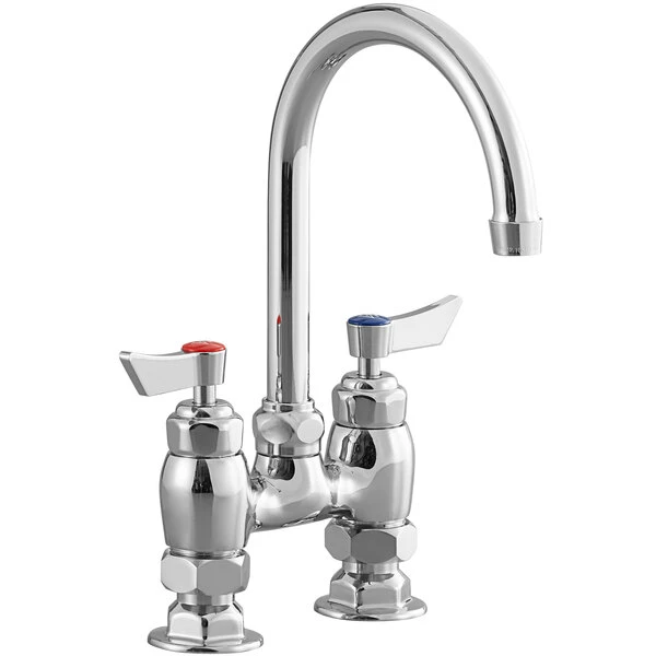 Waterloo Deck Mount Faucet With 6" Gooseneck Spout And 4" Centers 4 Waterloo Deck Mount Faucet With 6" Gooseneck Spout And 4" Centers - Image 2