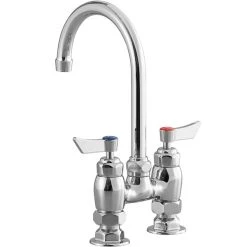 Waterloo Deck Mount Faucet With 6" Gooseneck Spout And 4" Centers 7 Waterloo Deck Mount Faucet With 6" Gooseneck Spout And 4" Centers -T&S Brass Shop 2296127
